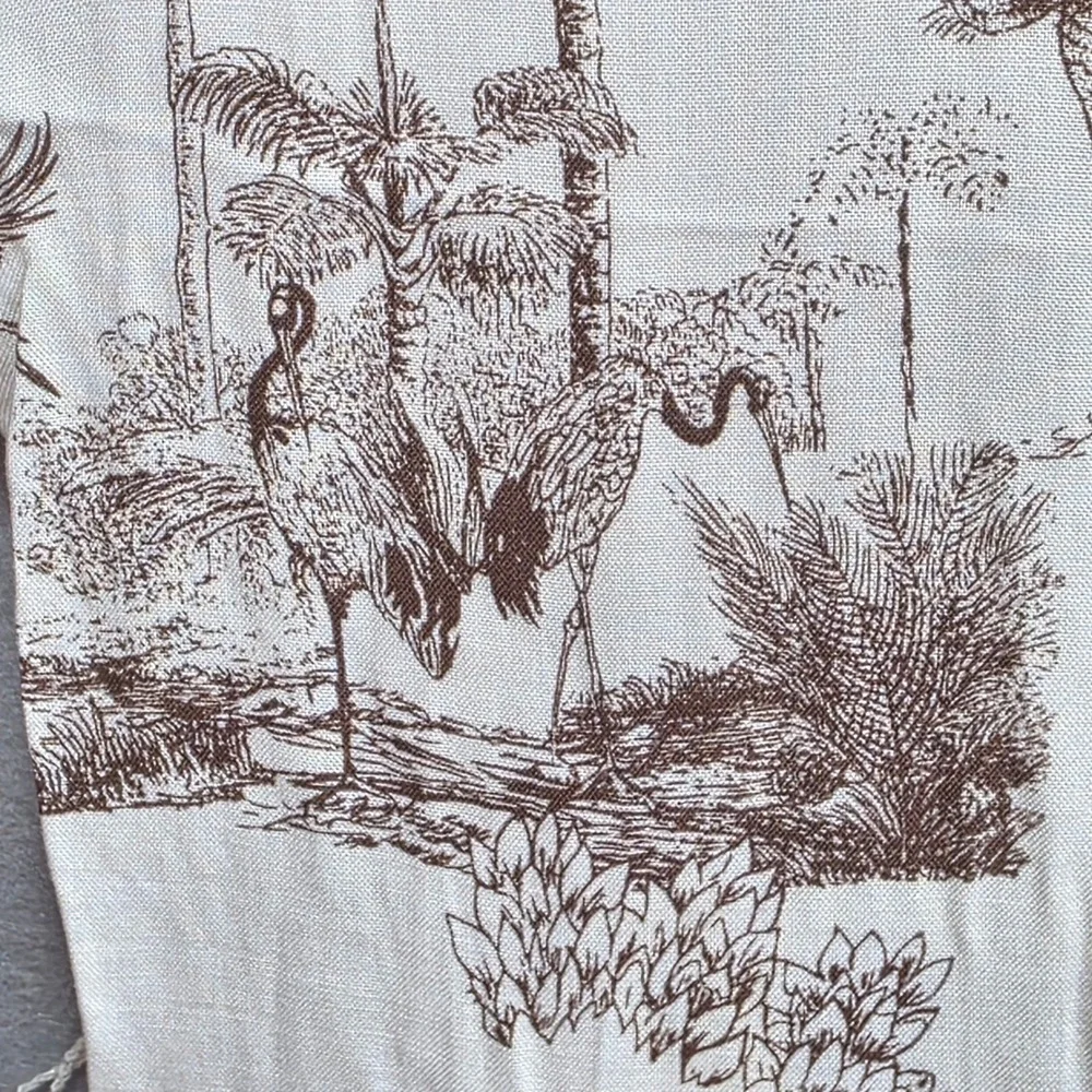 Cloth and Portrait Safari Toile Maxi Dress Sz XL Cream Leopard Tiered Jungle - Picture 3 of 12